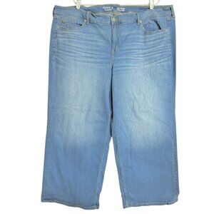 Torrid Women Perfect Wide Leg Vintage High Rise Stretch Blue Denim Jeans Sz 24R